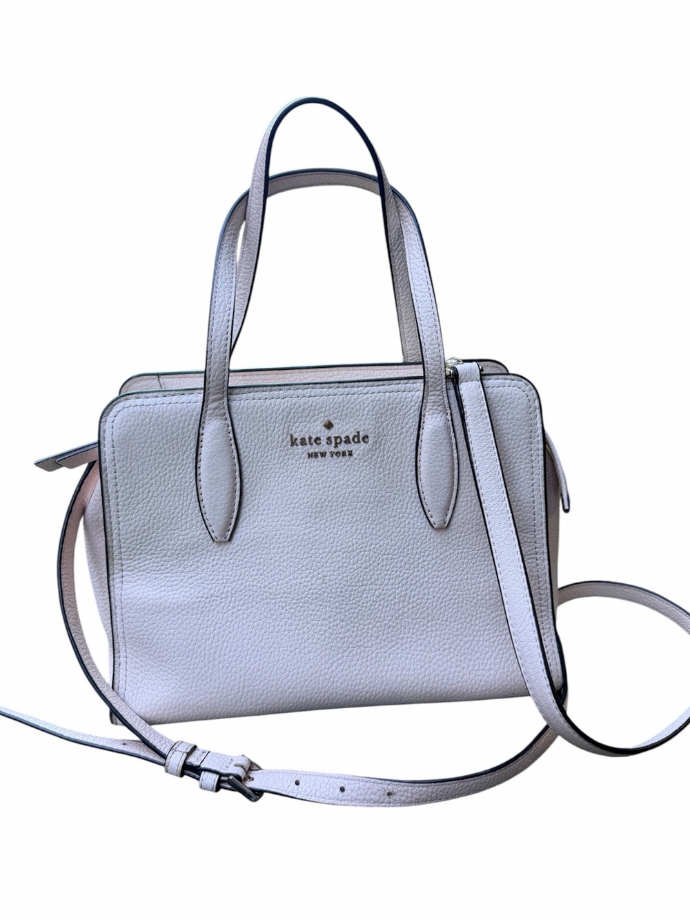 KATE SPADE NEW YORK Rowe Small Top Zip Pale Pink Leather Satchel Bag Purse
